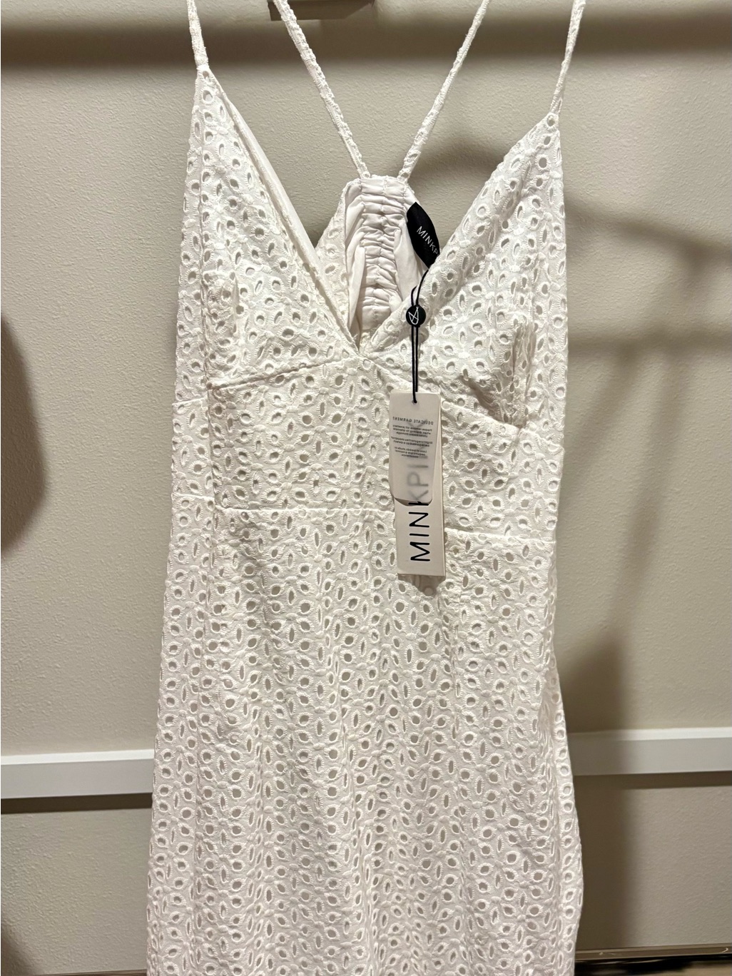 Minkpink White Eyelet Strapless Dress